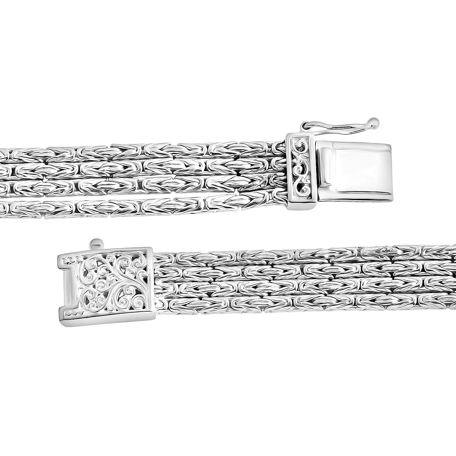 Royal Bali Collection Sterling Silver Bracelet Watch (Size - 7.5), Silver Wt. 35.98 Gms.