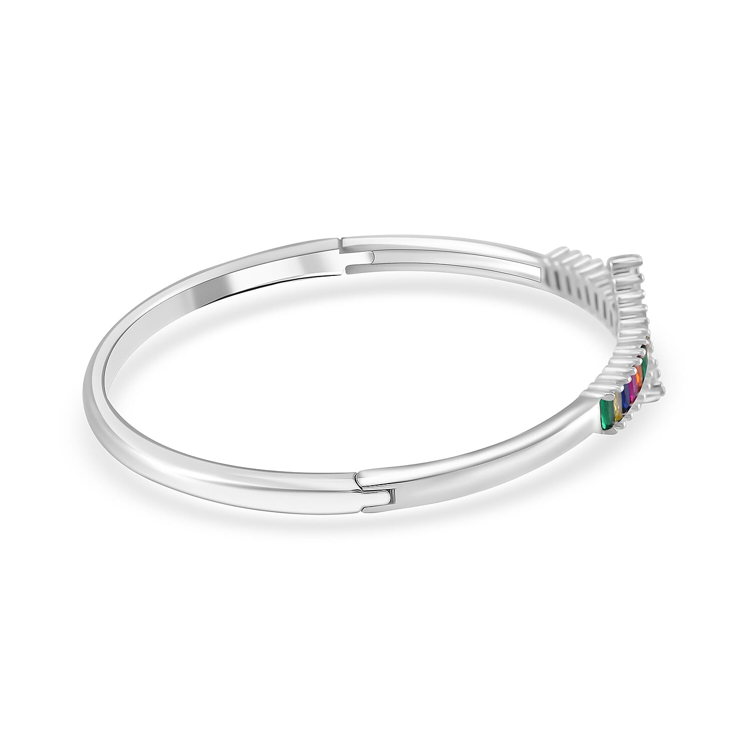 Multi Color Crystal  Bangle  (Size 7.5)