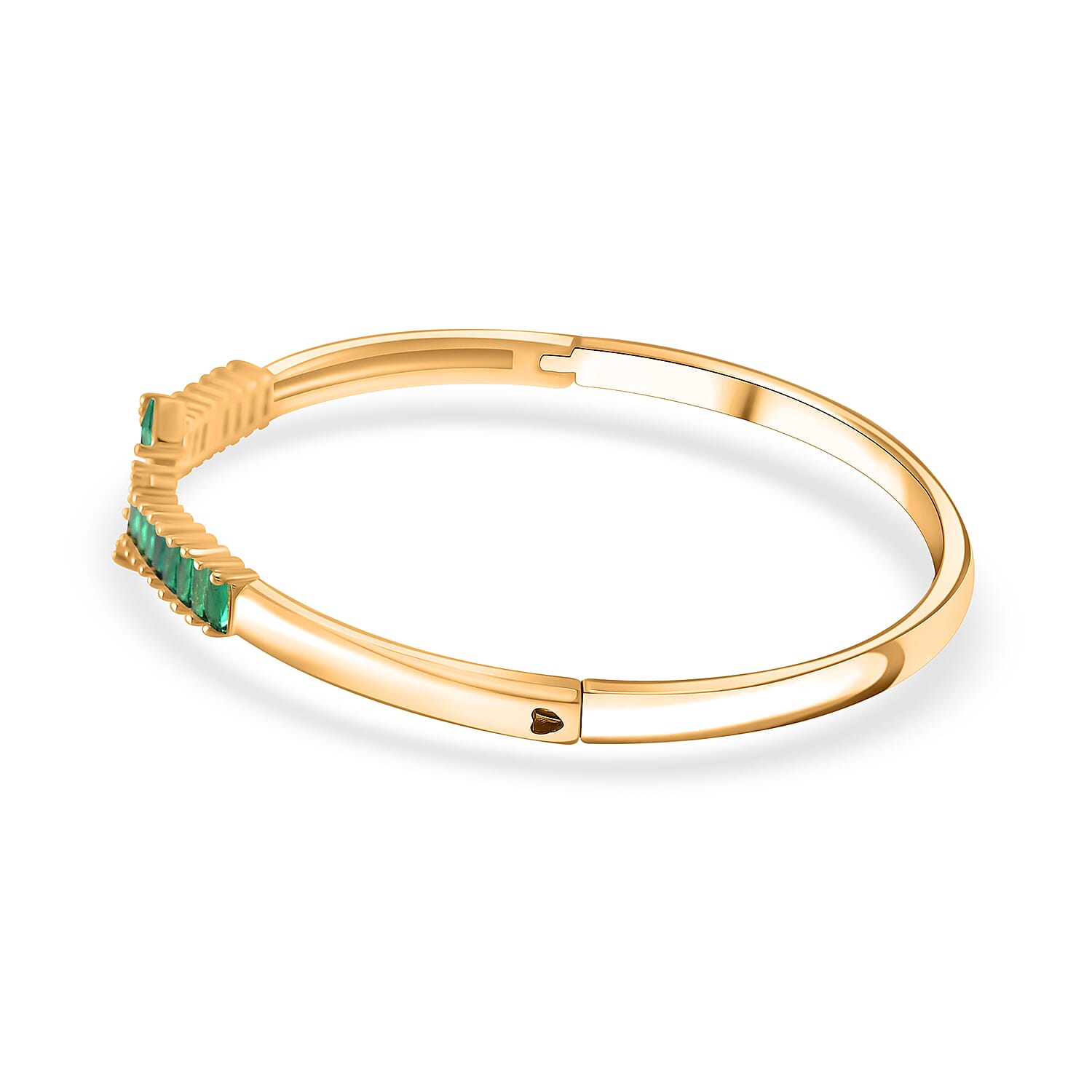 Green Cubic Zirconia  Bangle (Size 7.5)  5.0 Ct.