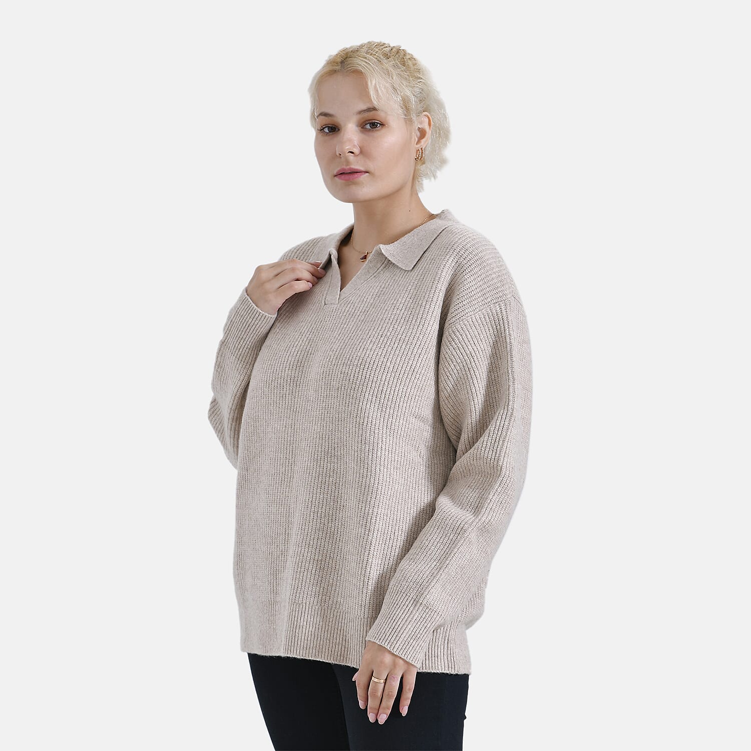 La Marey V-Neck Polo Sweater