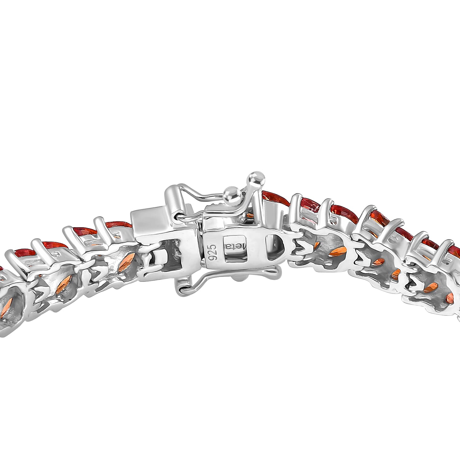 AAA Songea Sapphire  Bracelet (Size - 7) in rhodium Sterling Silver 12.80 ct,  Silver Wt. 15 Gms