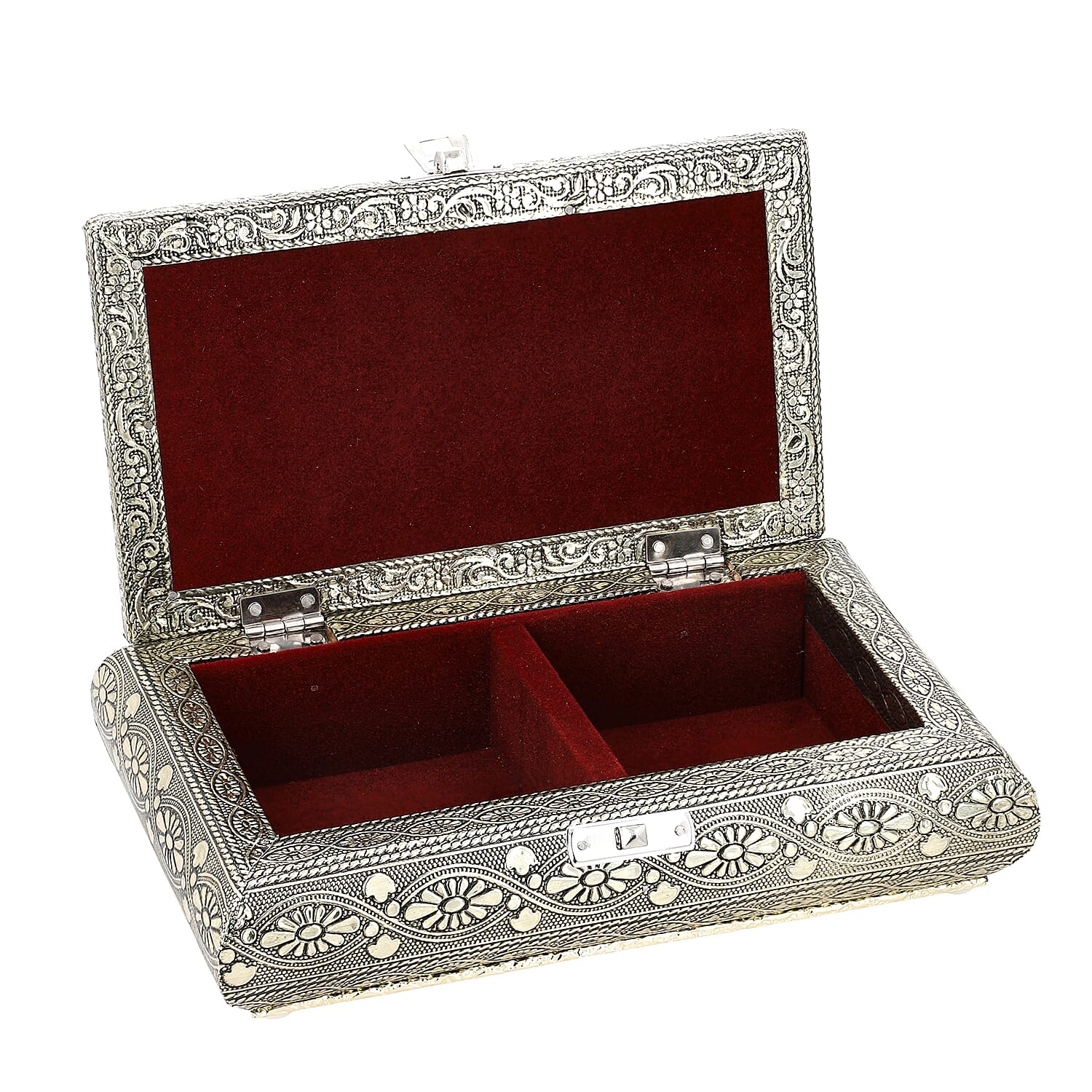 Handcrafted Oxidized Jewellery Storage Box (Size 19.7x12x7.3 cm) - Rose Gold