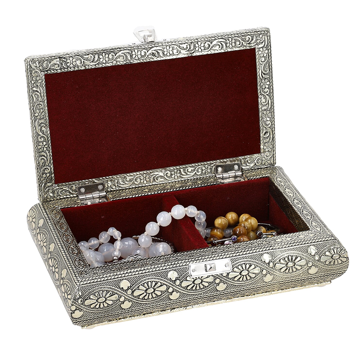 Handcrafted Oxidized Jewellery Storage Box (Size 19.7x12x7.3 cm) - Rose Gold