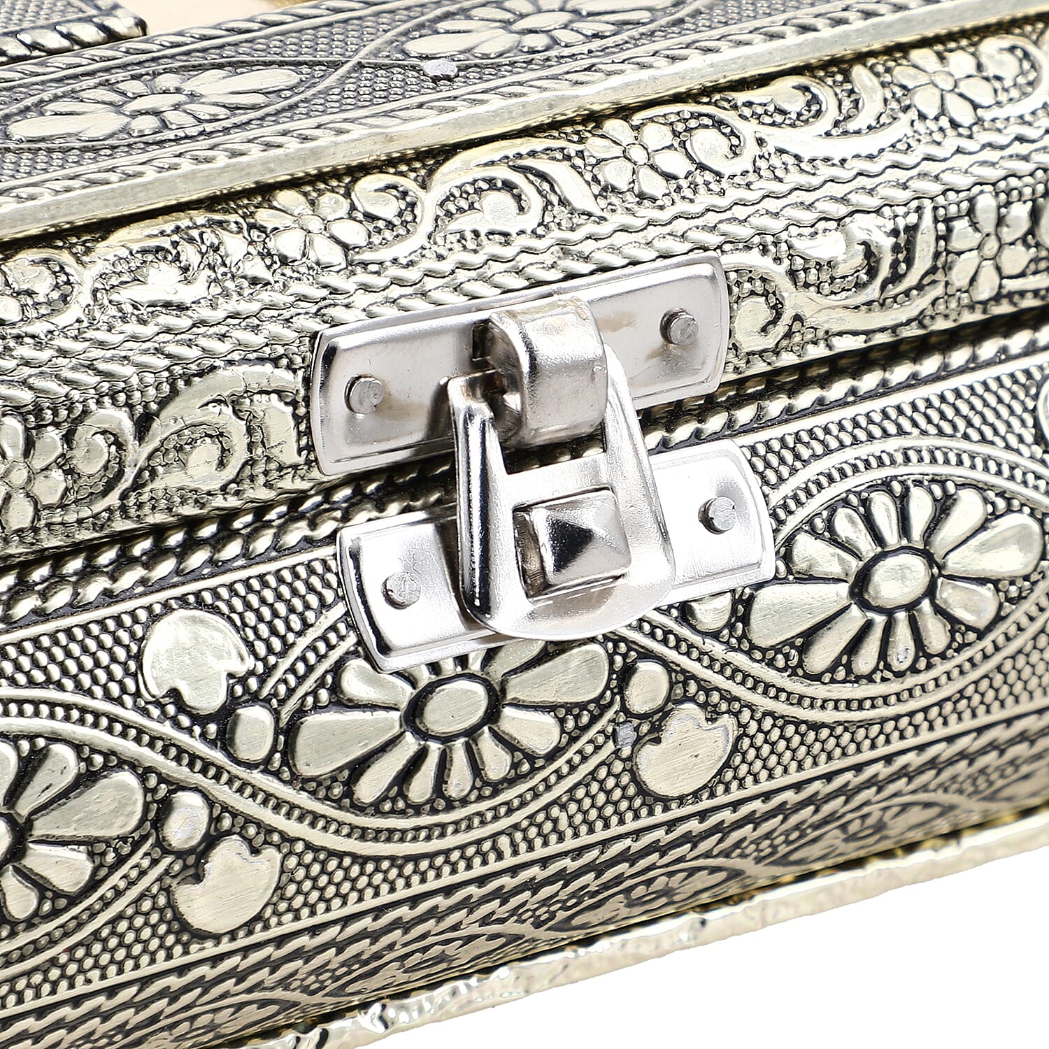 Handcrafted Oxidized Jewellery Storage Box (Size 19.7x12x7.3 cm) - Rose Gold