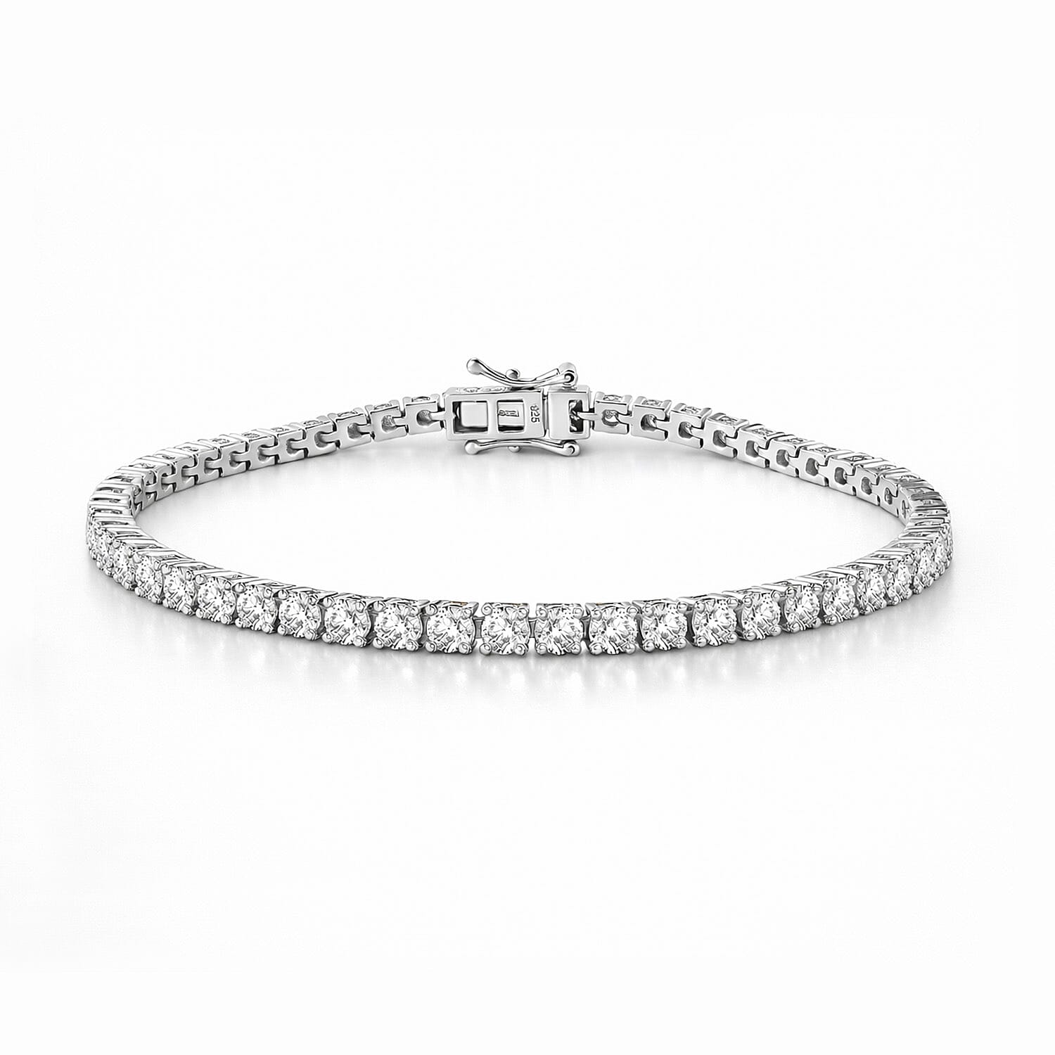 Moissanite Cluster Bracelet in Sterling Silver