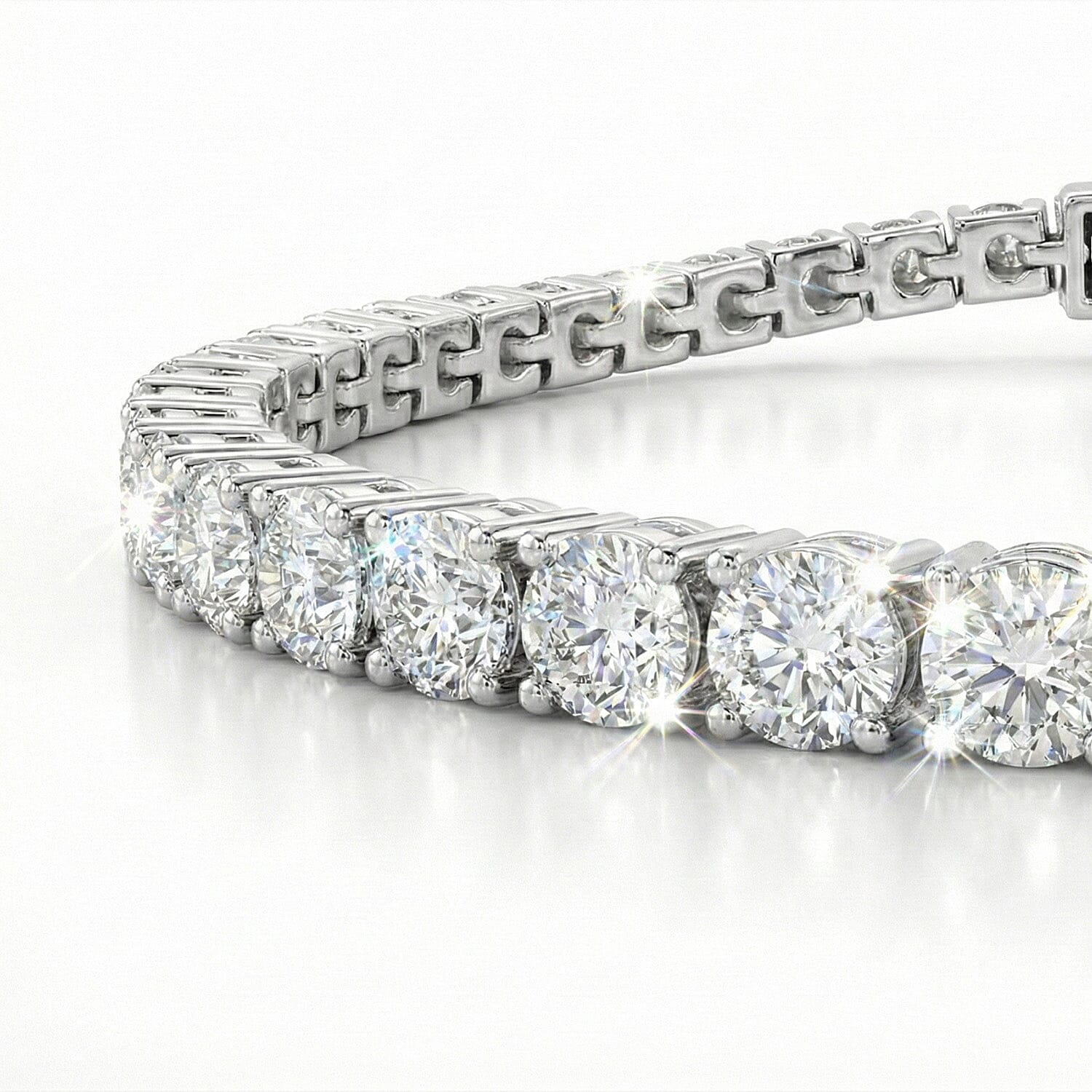 Moissanite Cluster Bracelet in Sterling Silver