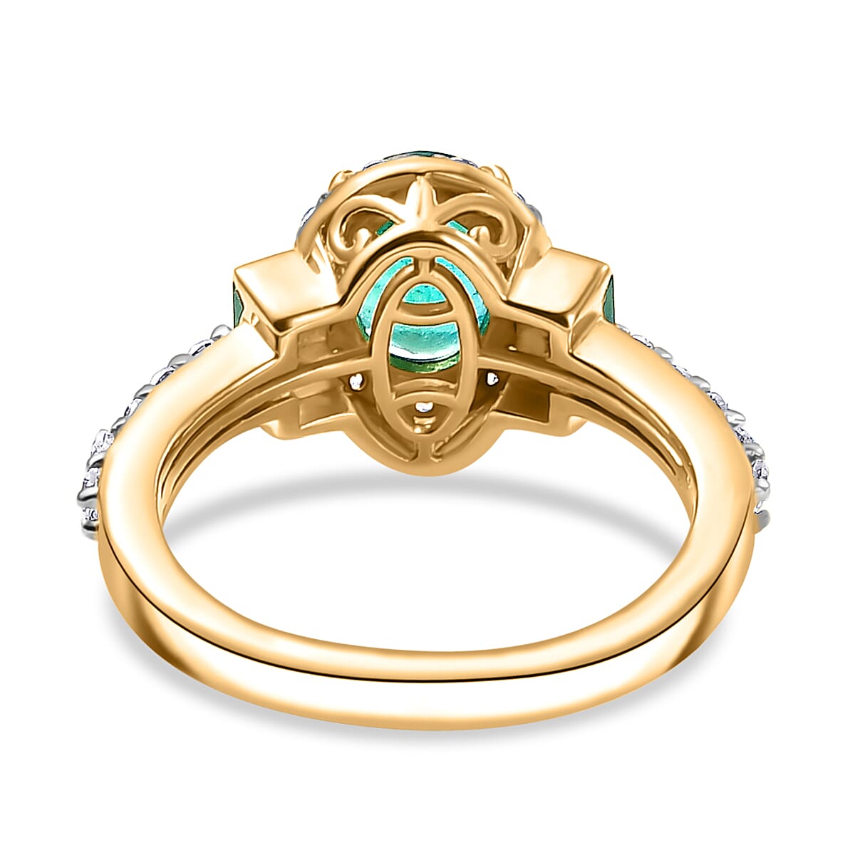 18K VERMEIL YELLOW GOLD PLATED Zambian Emerald                        OVAL Ring Ct 2.05.