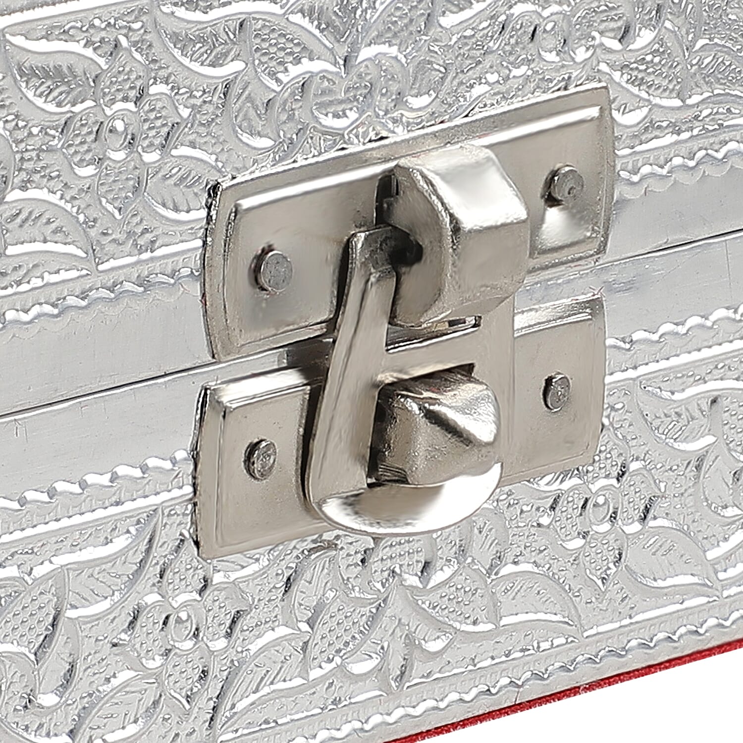 Butterfly Design Minakari Ring Box Holds Upto 150 Rings (Size 35.5x25.5x5.2 cm) - Silver