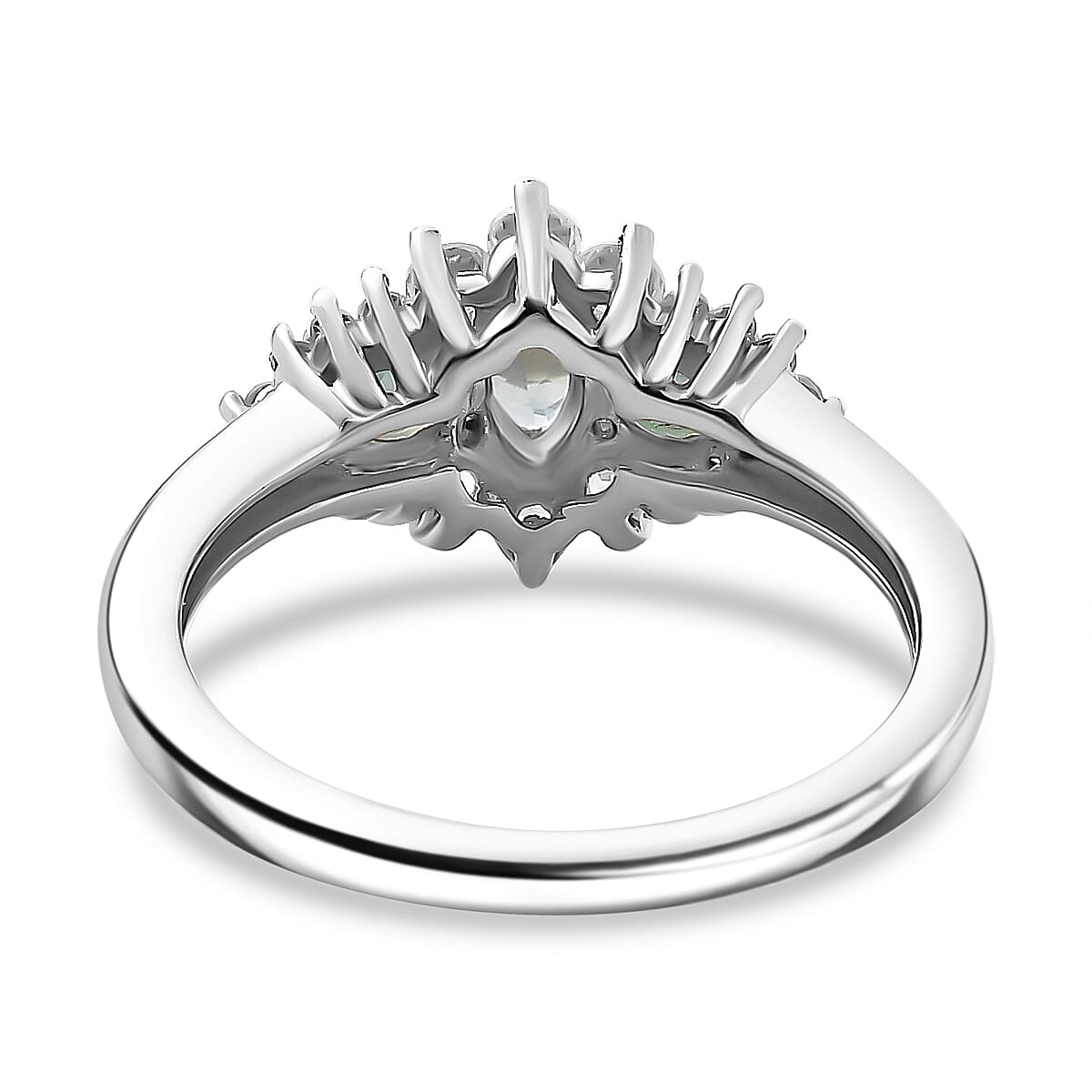 Narsipatnam Alexandrite & Zircon Trilogy Halo Ring in Rhodium Overlay Sterling Silver Narsipatnam Alexandrite & Zircon Trilogy Halo Ring in Rhodium Overlay Sterling Silver