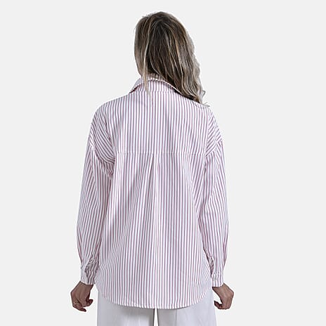 La Marey Striped Shirt (Size XL) - Pink & White