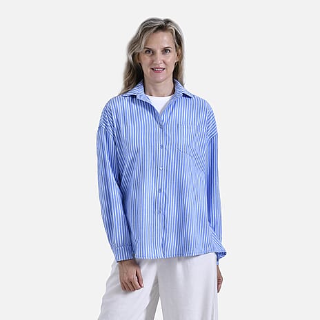 La Marey Striped Shirt (Size XL) - Blue & White