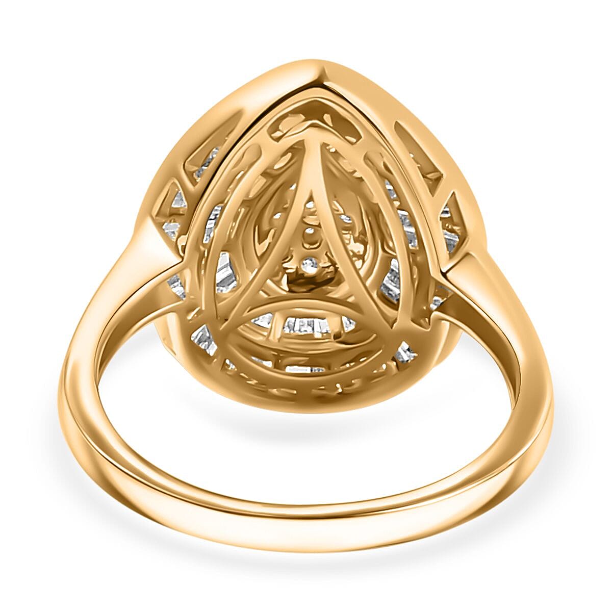 One Time Deal- 9K Yellow Gold Natural Diamond Ring 1.00 ct,  Gold Wt. 3.20 Gms