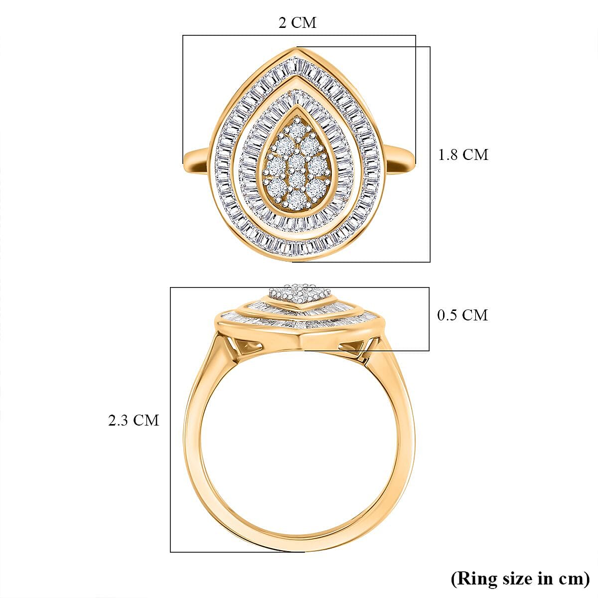 One Time Deal- 9K Yellow Gold Natural Diamond Ring 1.00 ct,  Gold Wt. 3.20 Gms