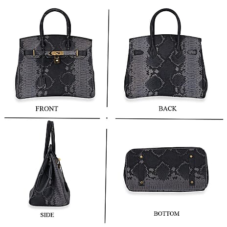 Designer Inspired 100% Genuine Leather Crossbody Bag - Black