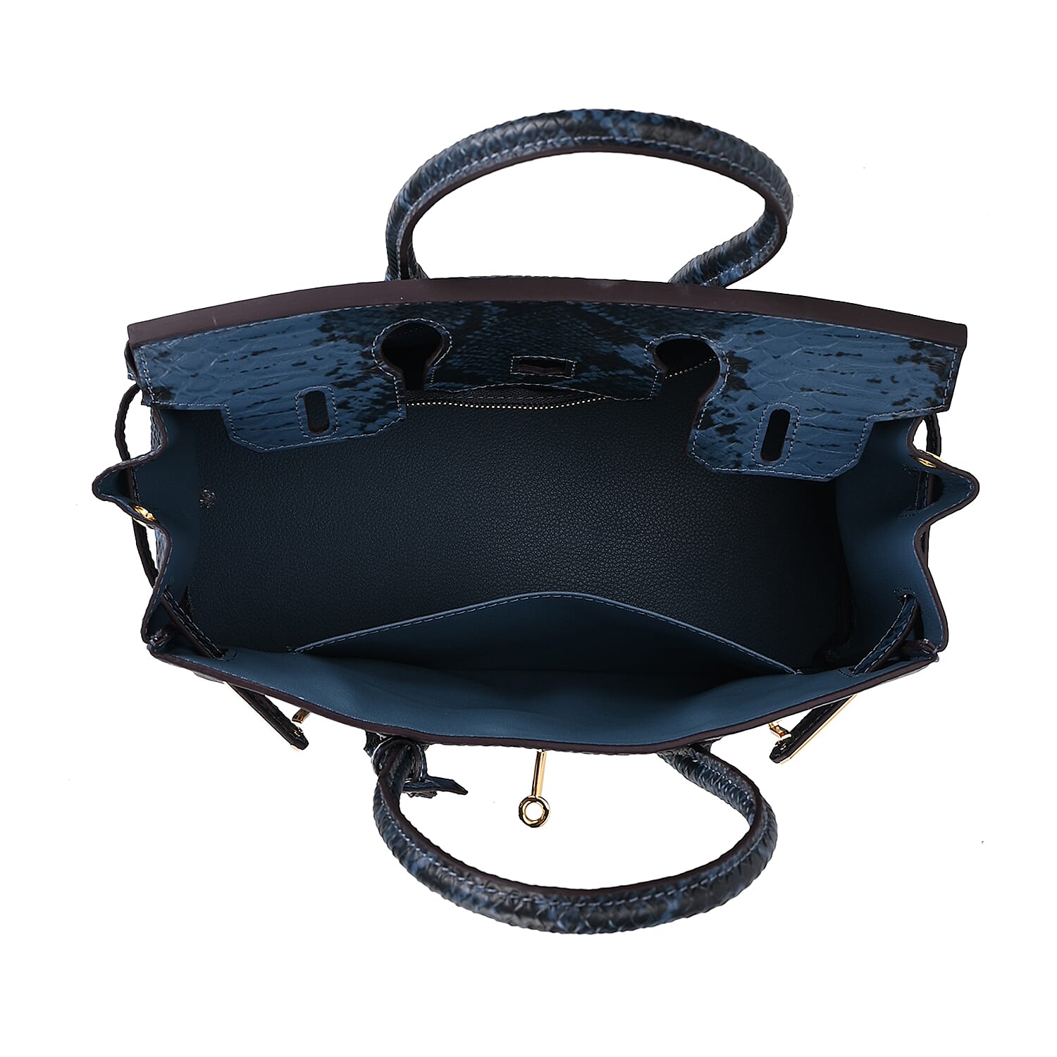 Designer Inspired 100% Genuine Leather Crossbody Bag - Blue Designer Inspired 100% Genuine Leather Crossbody Bag - Blue