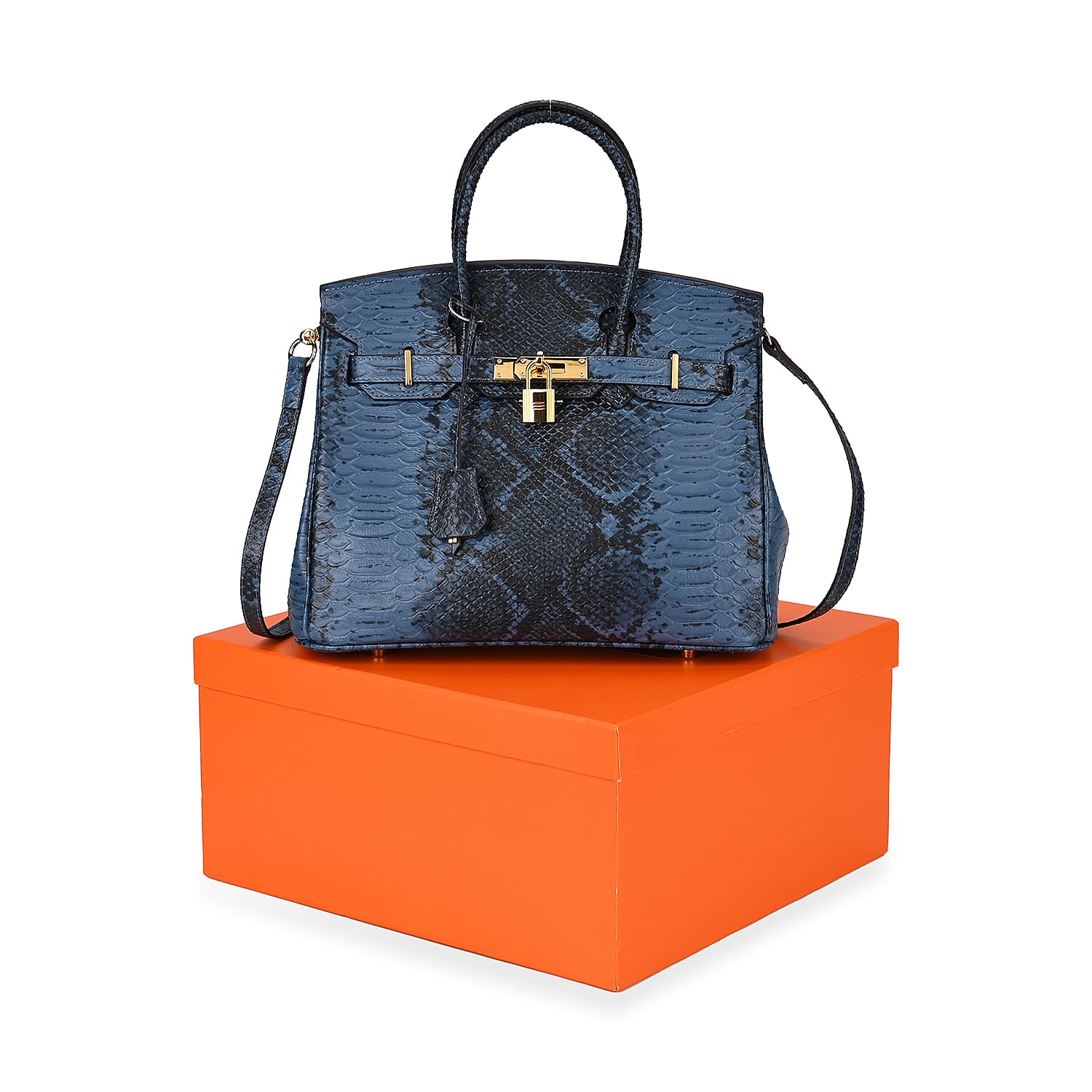 Designer Inspired 100% Genuine Leather Crossbody Bag - Blue Designer Inspired 100% Genuine Leather Crossbody Bag - Blue