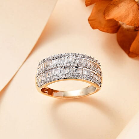 One Time Closeout Deal - 9K Yellow Gold Diamond Cluster Ring 1.29 ct, Gold Wt. 4.33 Gms