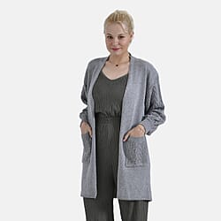 Tamsy Mid-Neck Long Knitted Cardigan