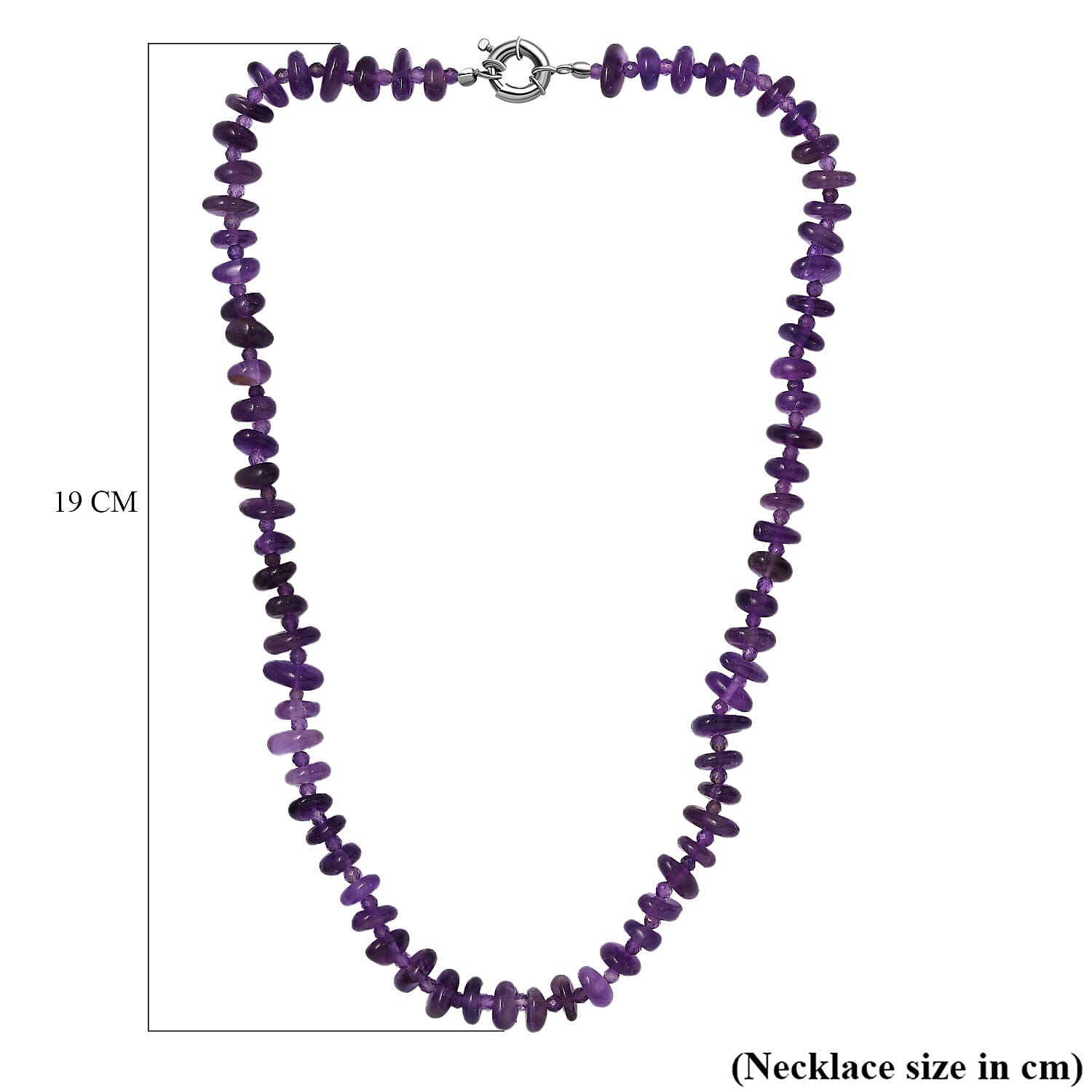 Concave Cut Zambian Amethyst Necklace (Size - 20) With Lobster Clasp in Rhodium Overlay Sterling Silver 239.0 Ct.