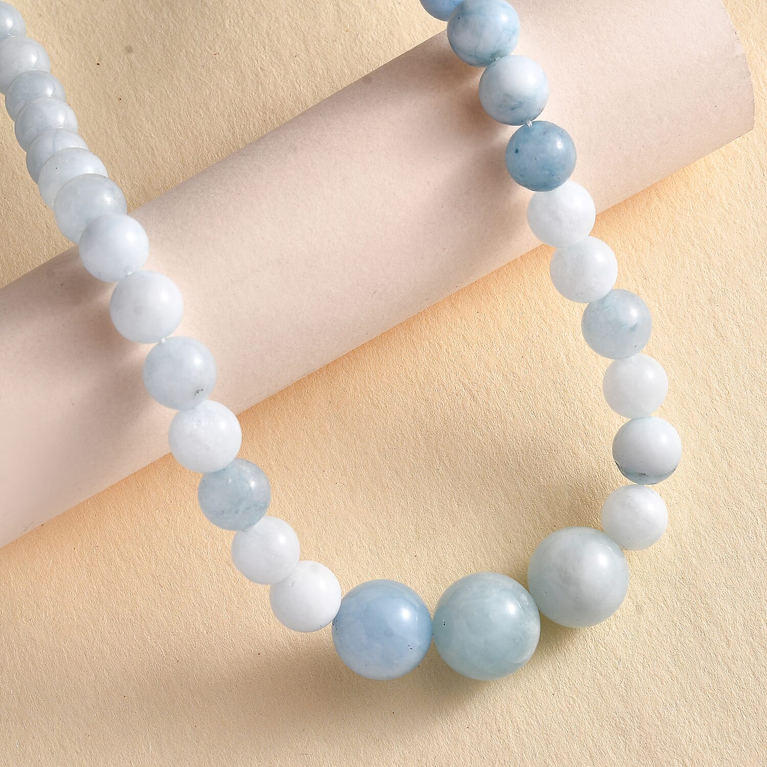 Mega Close Out - Aquamarine Necklace (Size - 20) With Lobster Clasp in Rhodium Overlay Sterling Silver, 160 Ct.