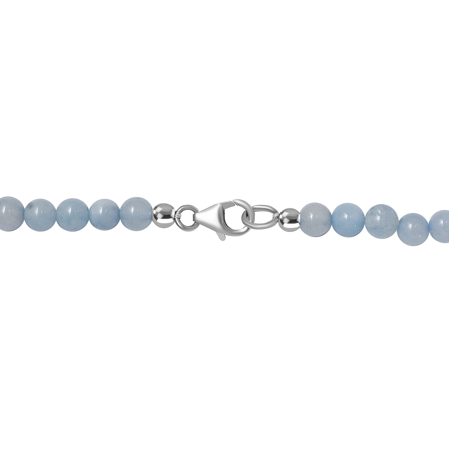 Mega Close Out - Aquamarine Necklace (Size - 20) With Lobster Clasp in Rhodium Overlay Sterling Silver, 160 Ct.