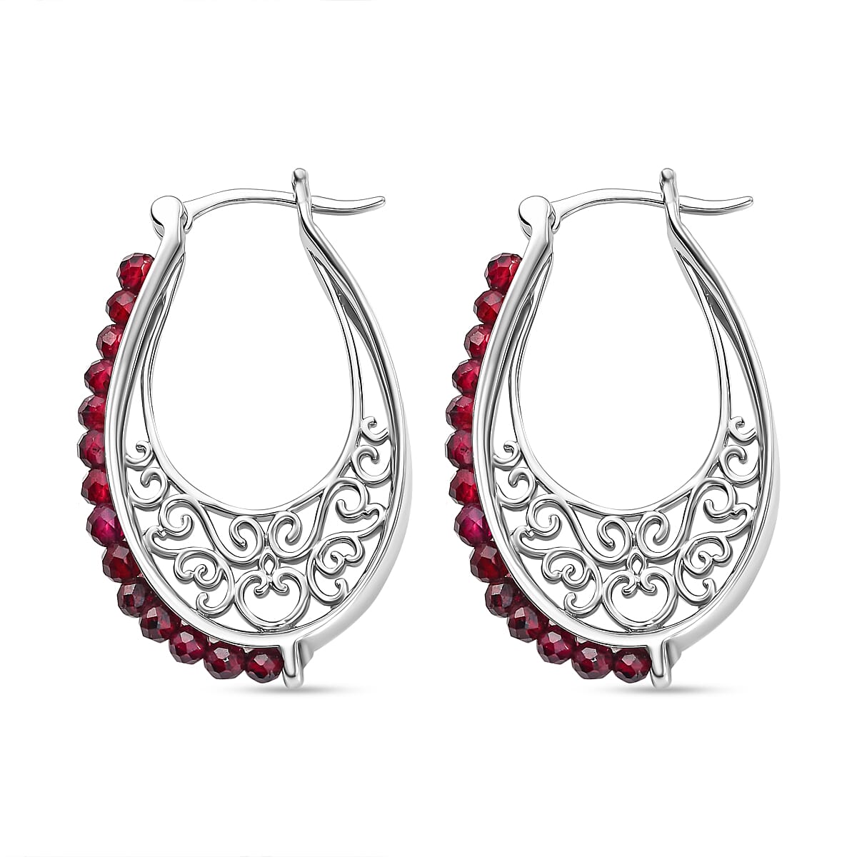 Red Garnet Vintage Earrings 7.80 ct