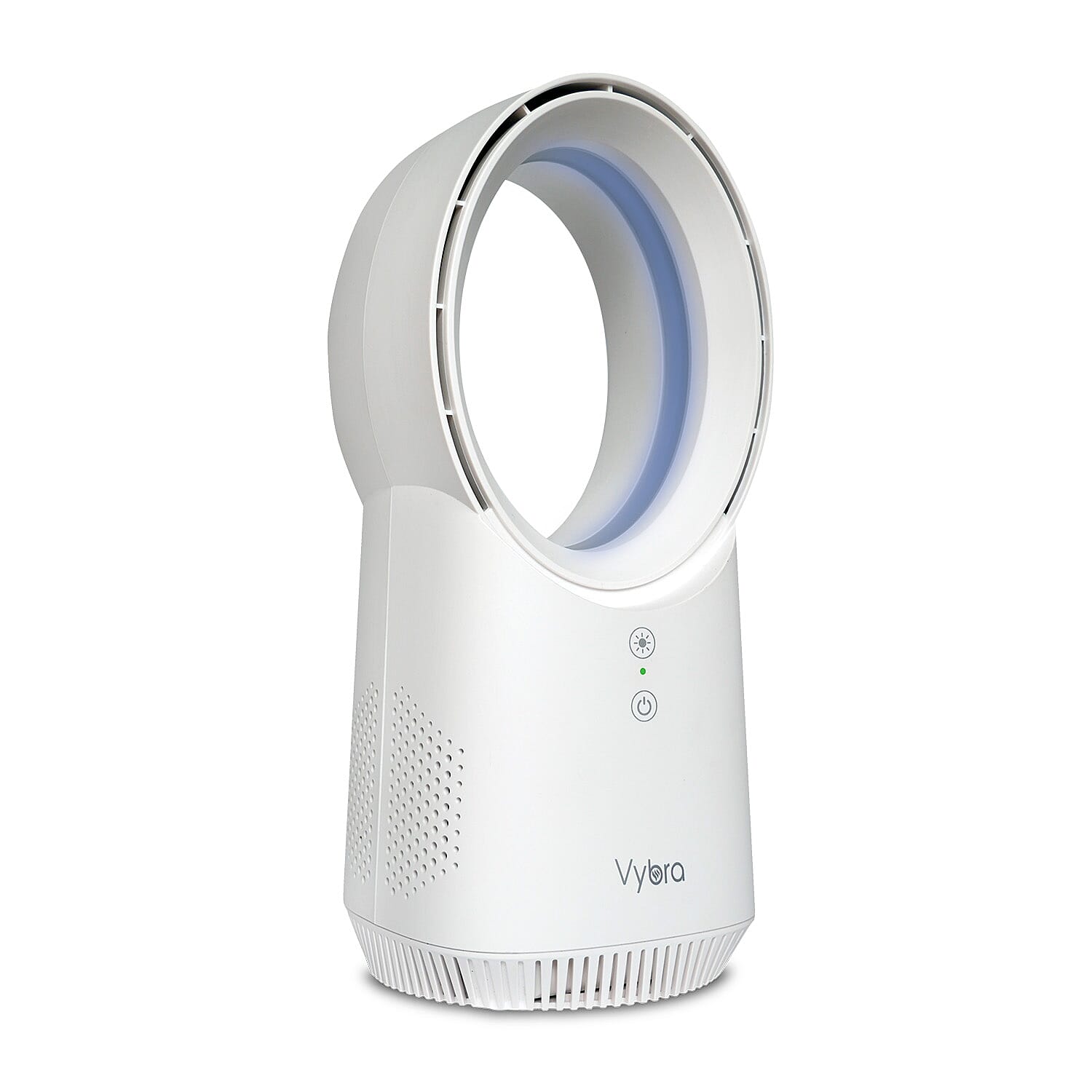 VYBRA Bladeless Rechargable Fan with Ambient lighting - White