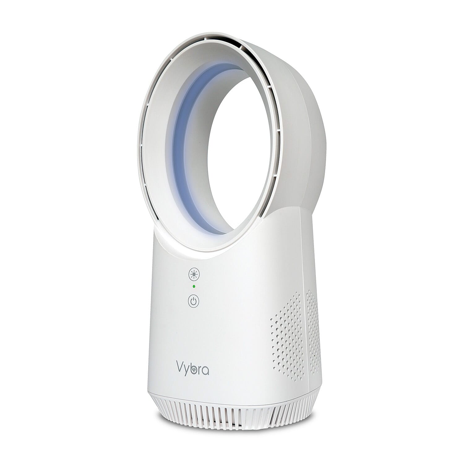 VYBRA Bladeless Rechargable Fan with Ambient lighting - White