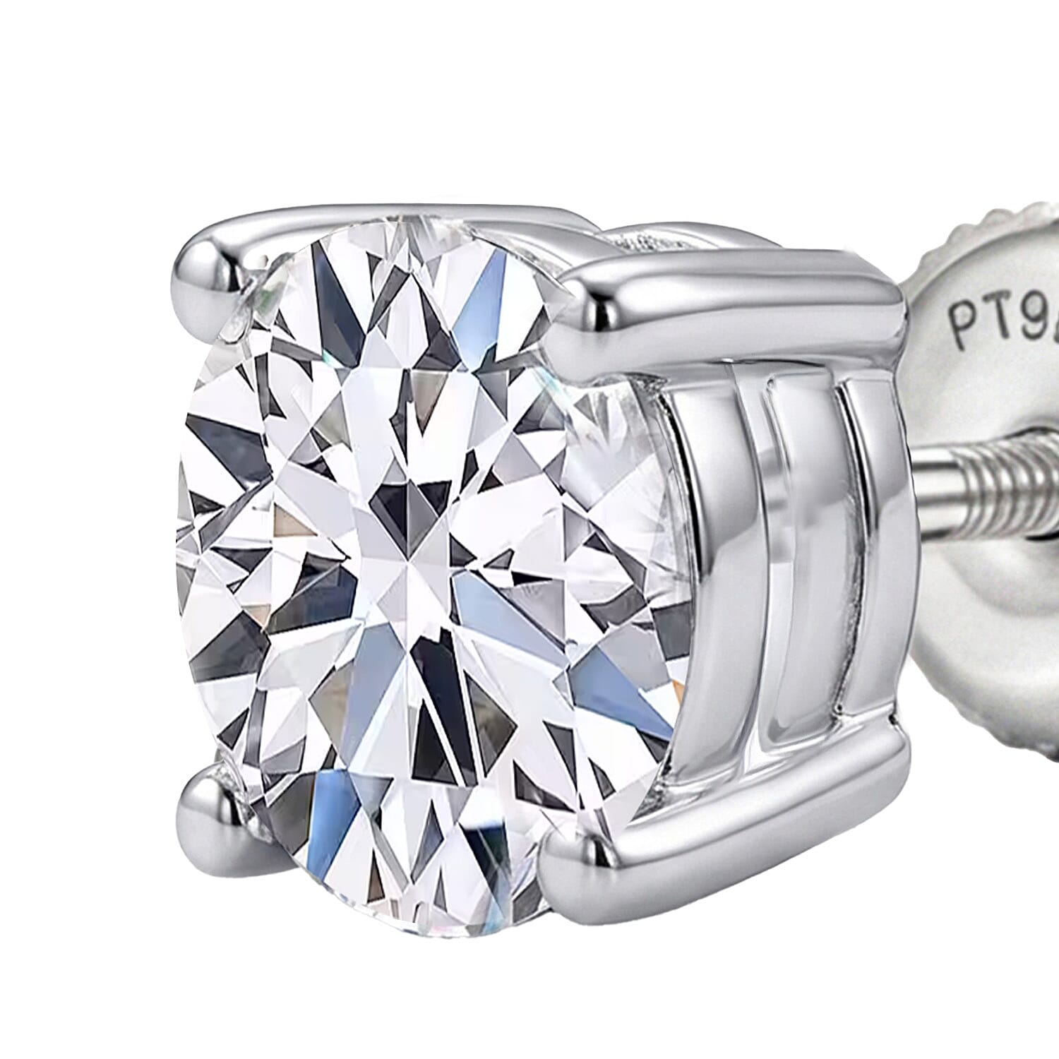 Luxuriant Diamond 2 Ct. Lab Grown Diamond Solitaire Stud Earrings in 950 Platinum, SGL Certified 2 Ct.