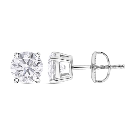 Biggest Deal 2024- Luxuriant Diamond - 950 Platinum SGL Certified (VS-G-H) Lab Grown Diamond Stud Earrings with Screw Back 2.00 Ct.