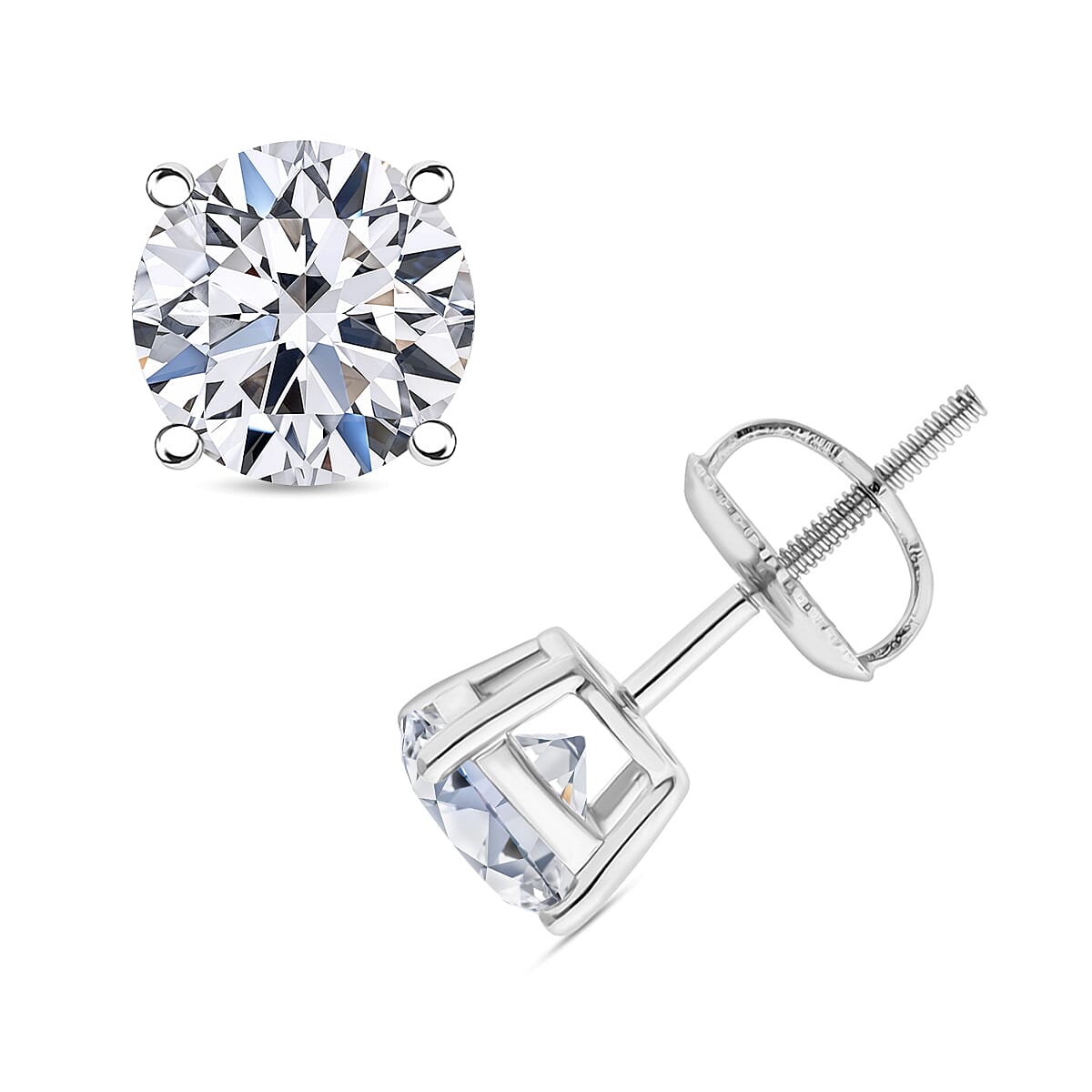 Luxuriant Diamond 2 Ct. Lab Grown Diamond Solitaire Stud Earrings in 950 Platinum, SGL Certified 2 Ct.