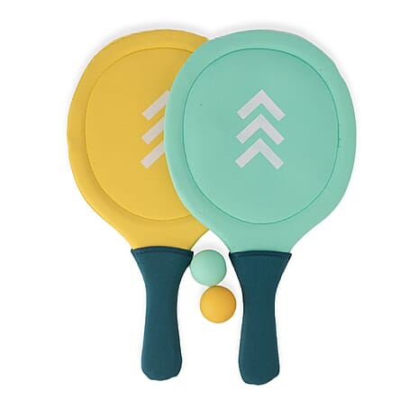 Namaste Beach Tennis Set with 2 Balls - Blue & Yellow