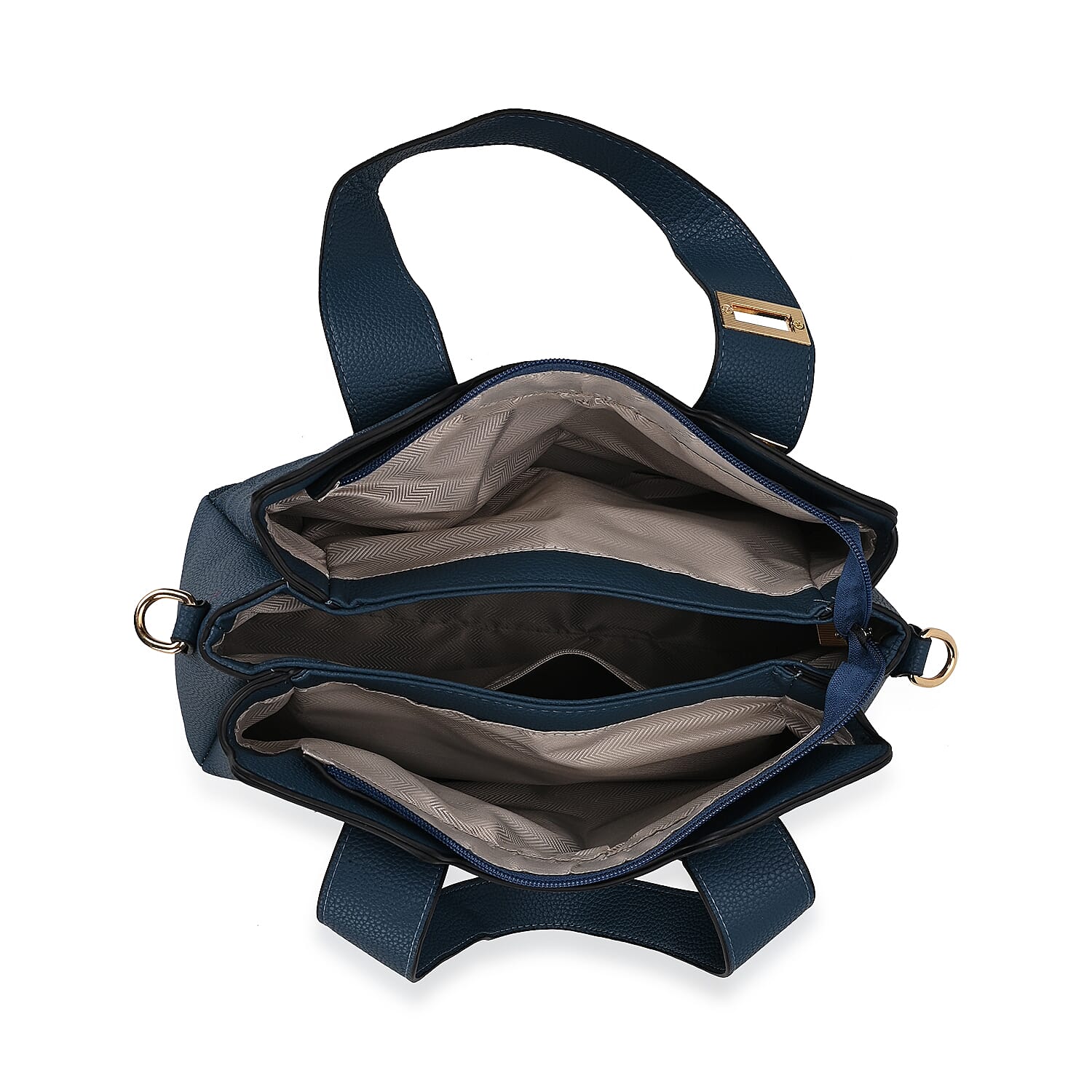 Designer Inspired Patterned Crossbody Bag - Blue