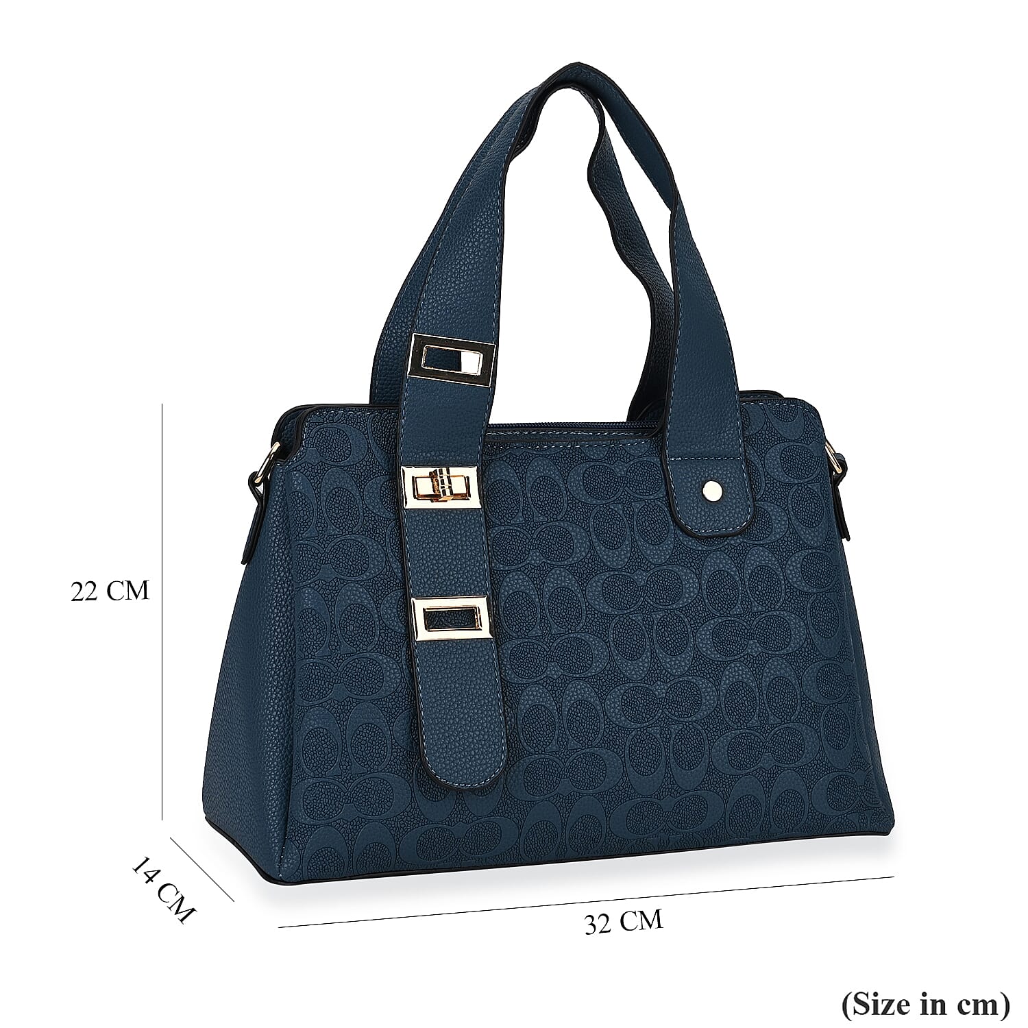 Designer Inspired Patterned Crossbody Bag - Blue