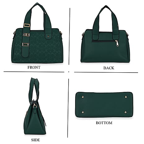 Designer Inspired Patterned Crossbody Bag - Green