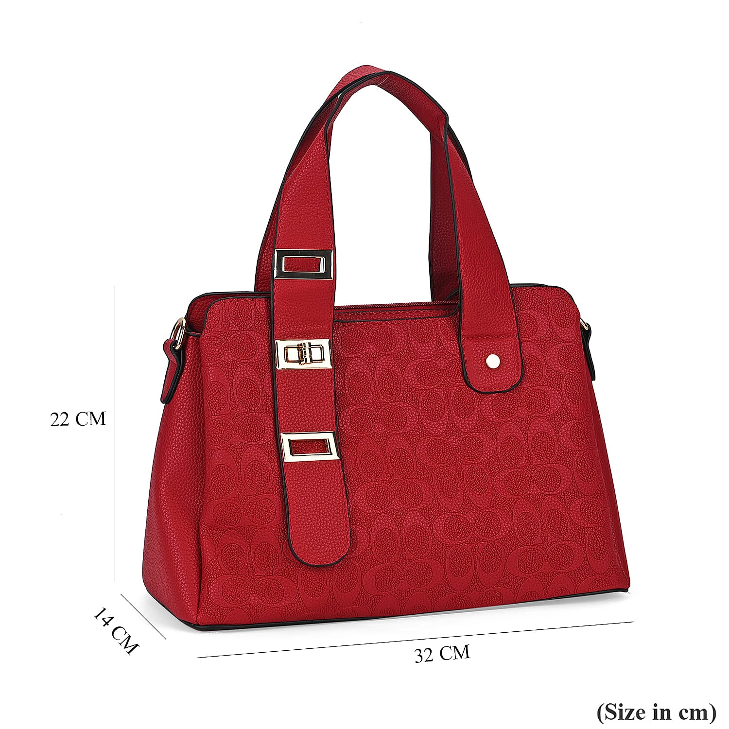 Designer Inspired Patterned Crossbody Bag - Red