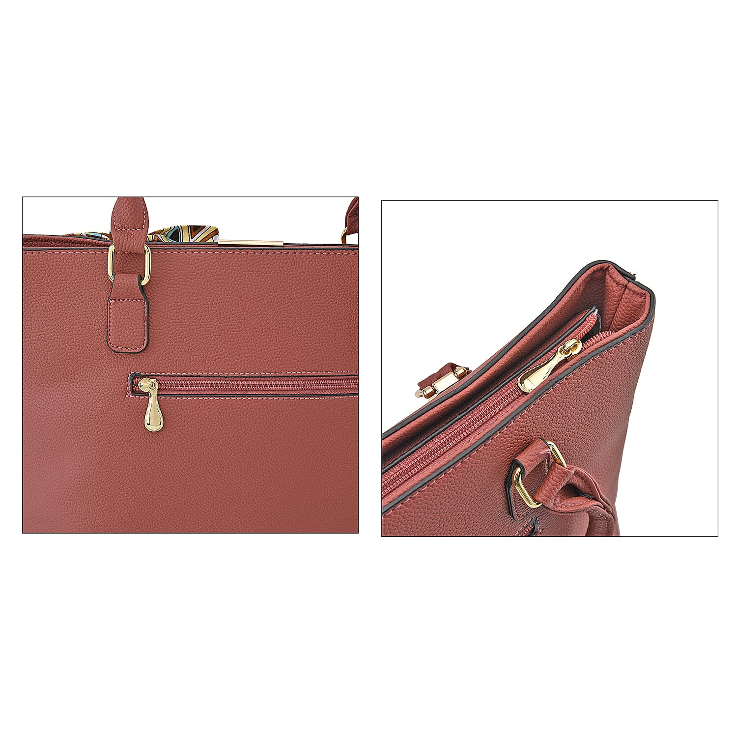 Designer Inspired Patterned Large Tote Bag - Pink