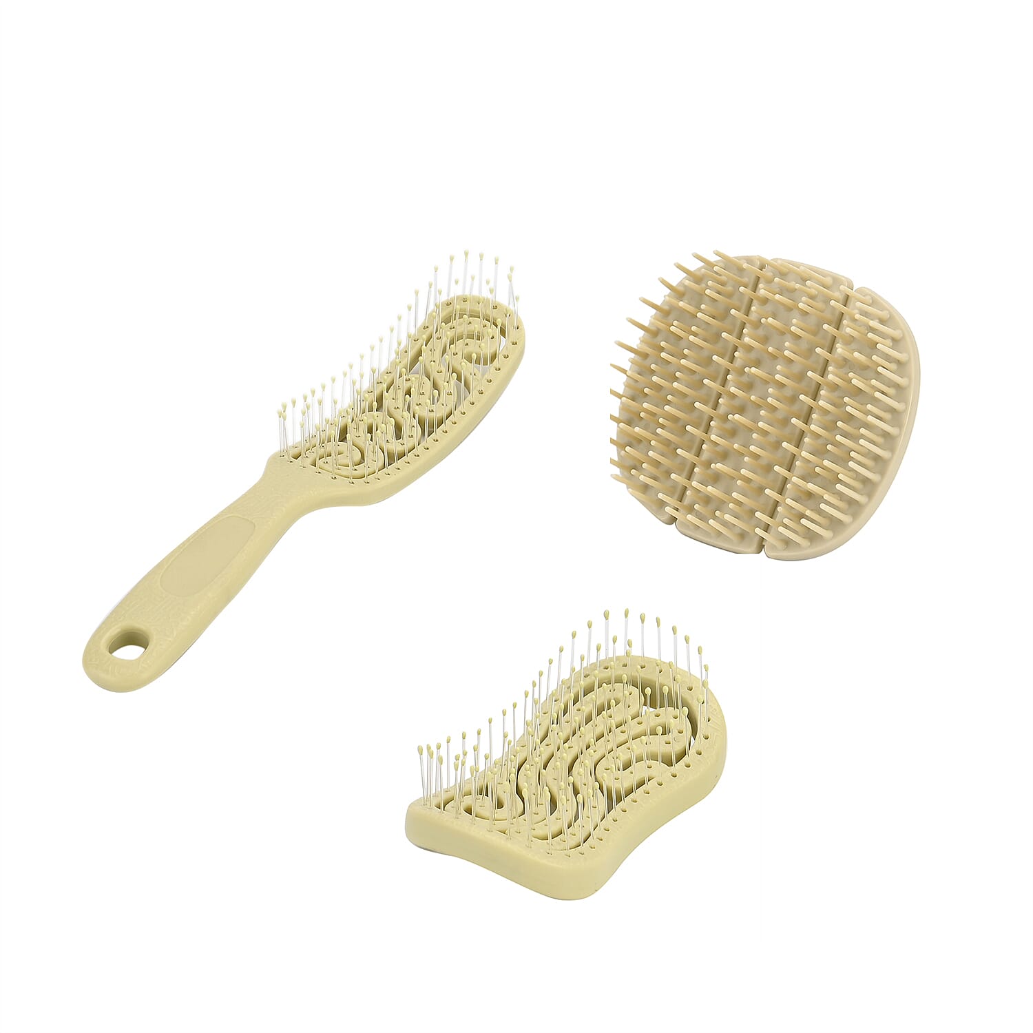 Set of 3 Detangling Hair Brush - Sage
