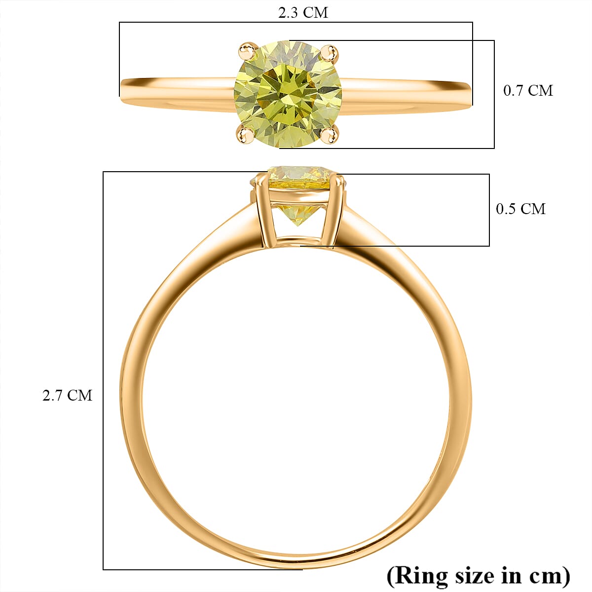 First Time Ever Luxuriant - 14K Yellow Gold SGL Certified Yellow Lab Grown Diamond (VS) Ring 1.00 Ct.