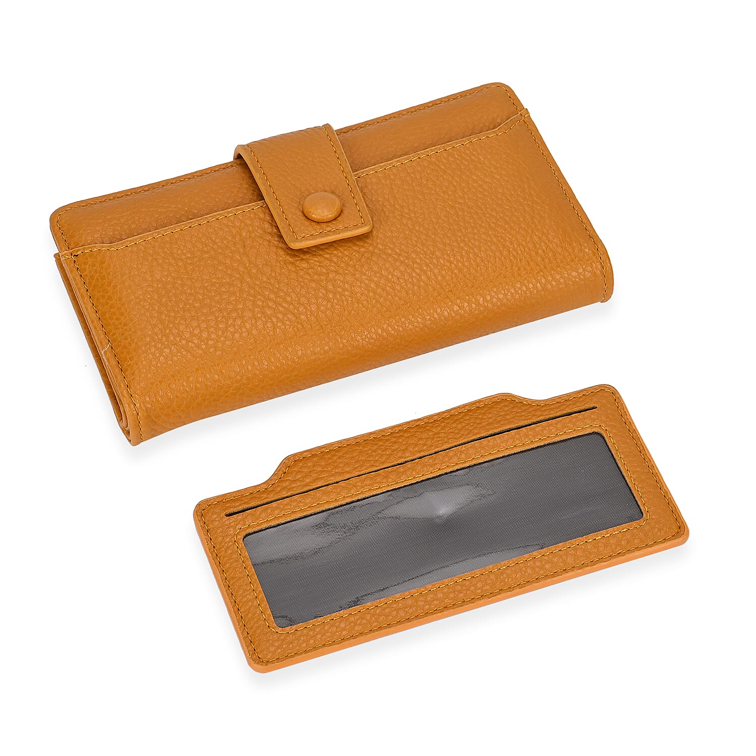 Leatherette RFID Wallet with 20 Card Slots - Yellow Leatherette RFID Wallet with 20 Card Slots - Yellow