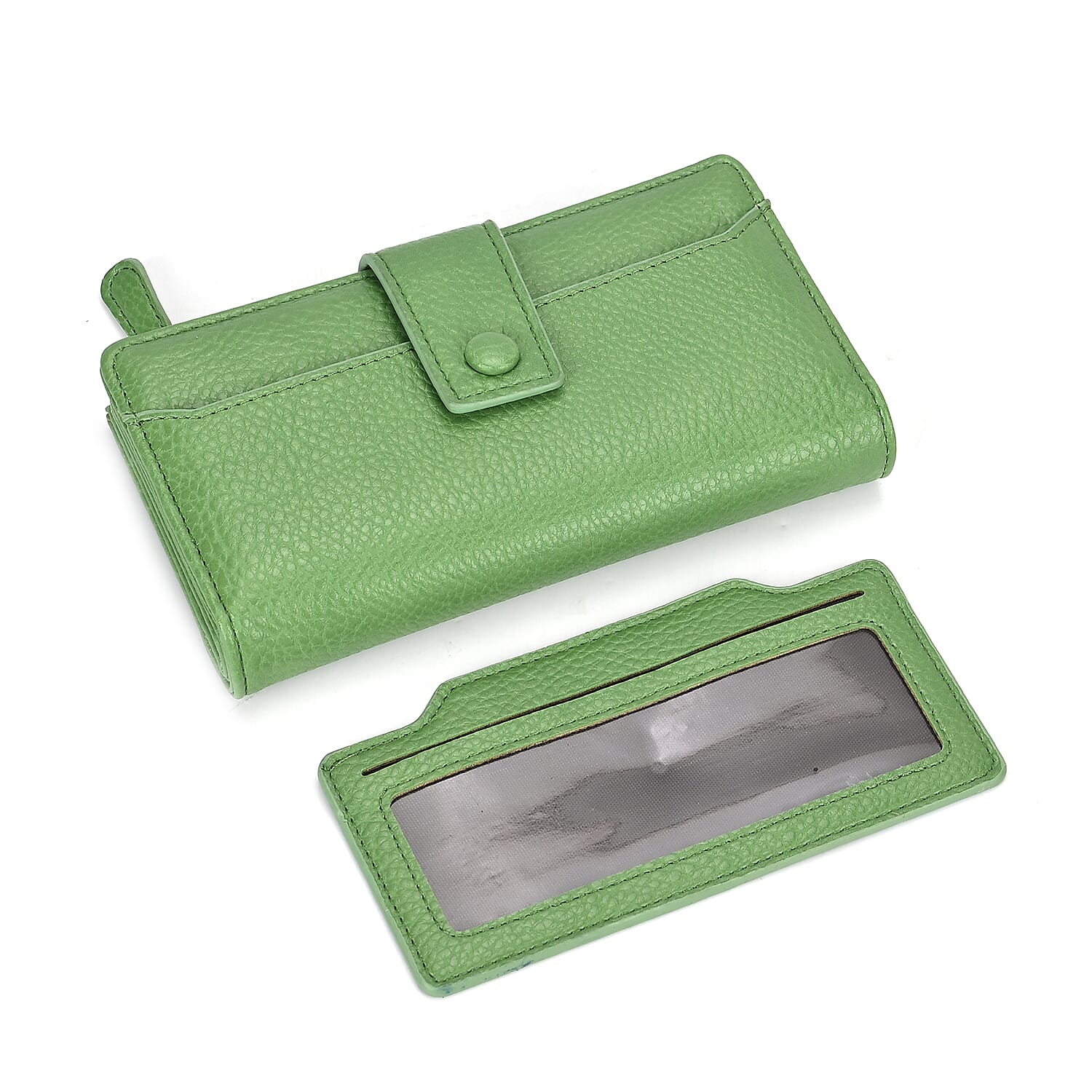 Leatherette RFID Wallet with 20 Card Slots - Olive Leatherette RFID Wallet with 20 Card Slots - Olive