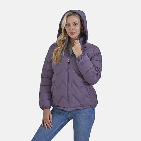 La Marey Padded Hoodie Jacket (Size L, 16-18) - Purple