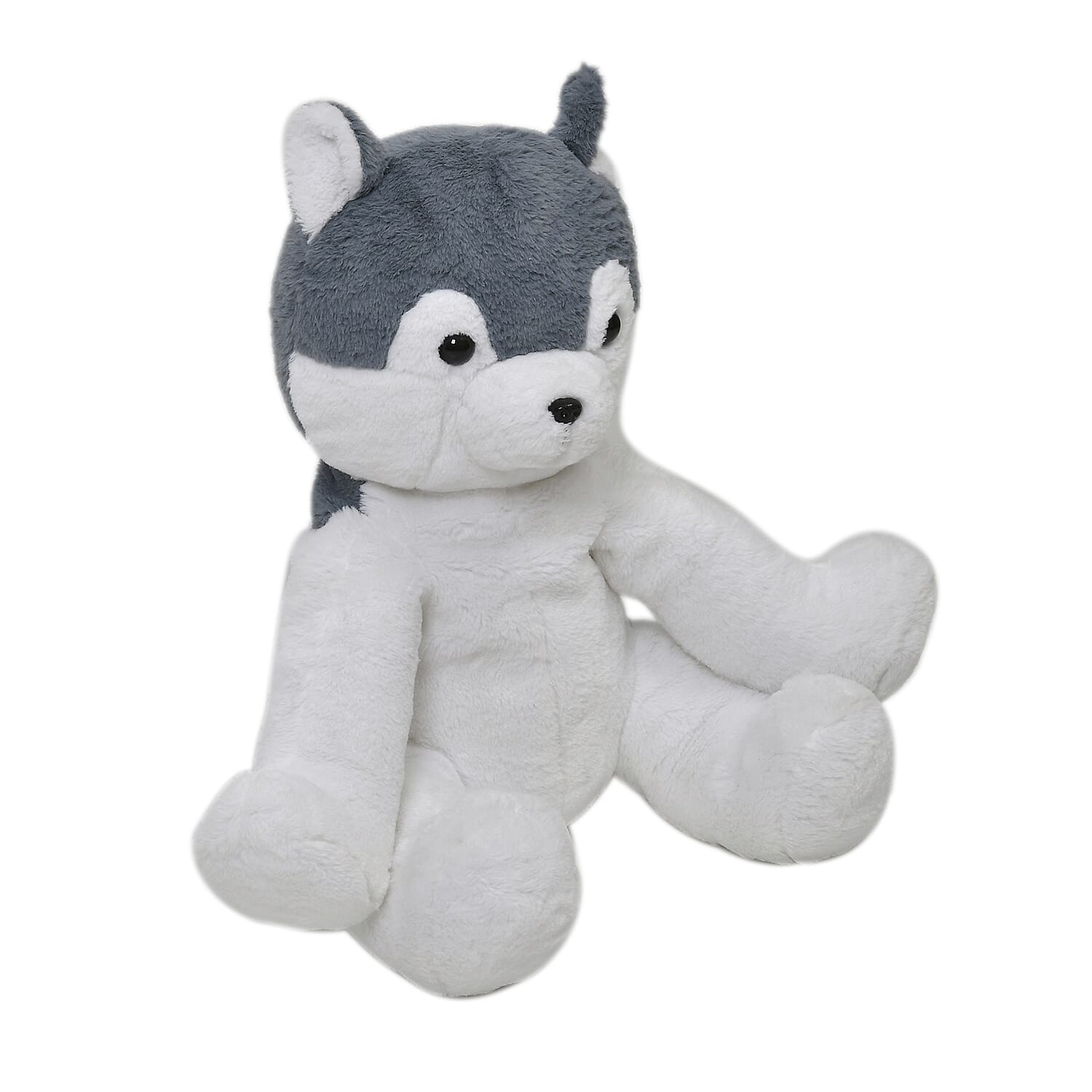 Christmas Gifting Idea - LARGE Cute Husky Dog-  53.5 cm Faux Fur Material  - Beige