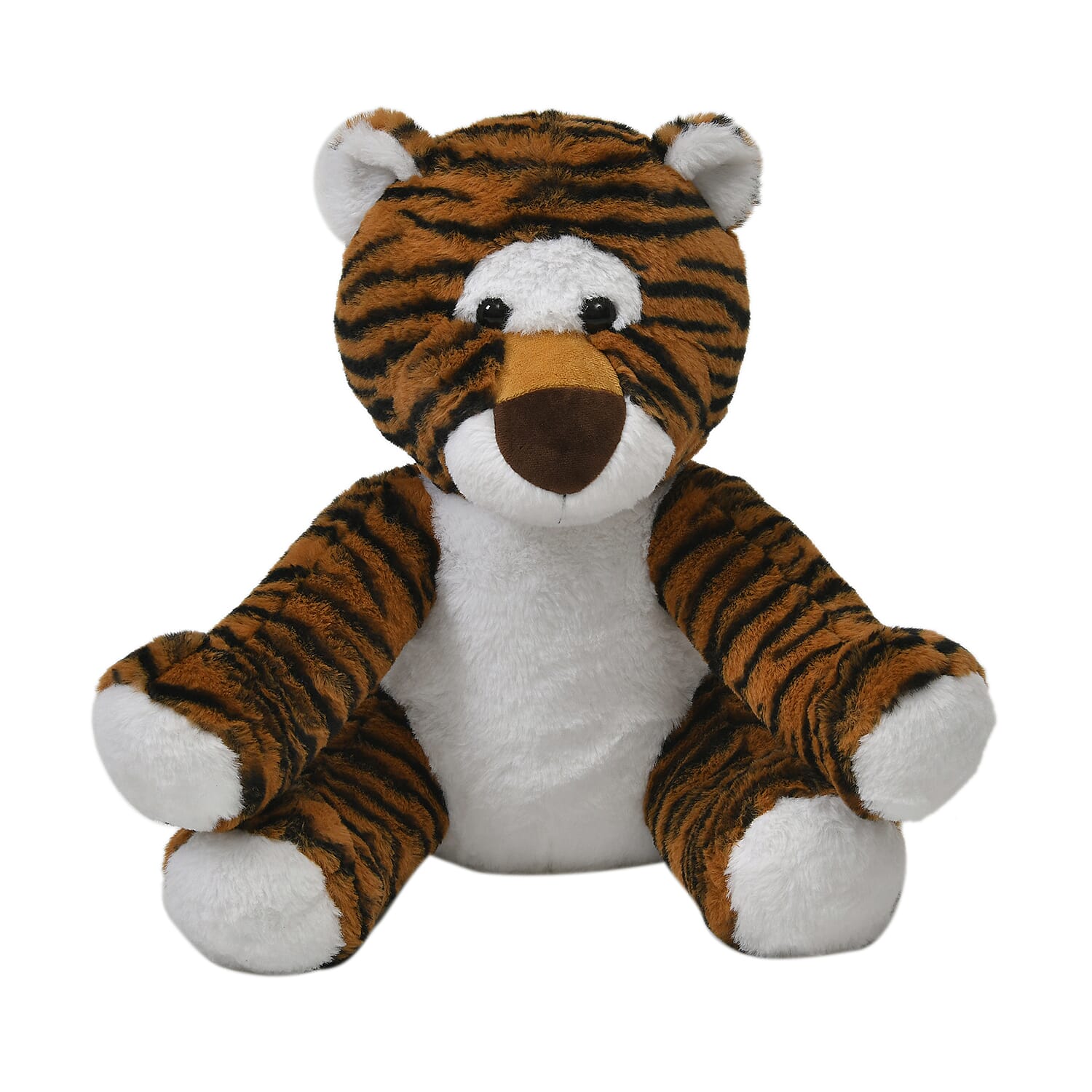 14 Inch Giant Stuffed Poseable Tiger - Brown - White