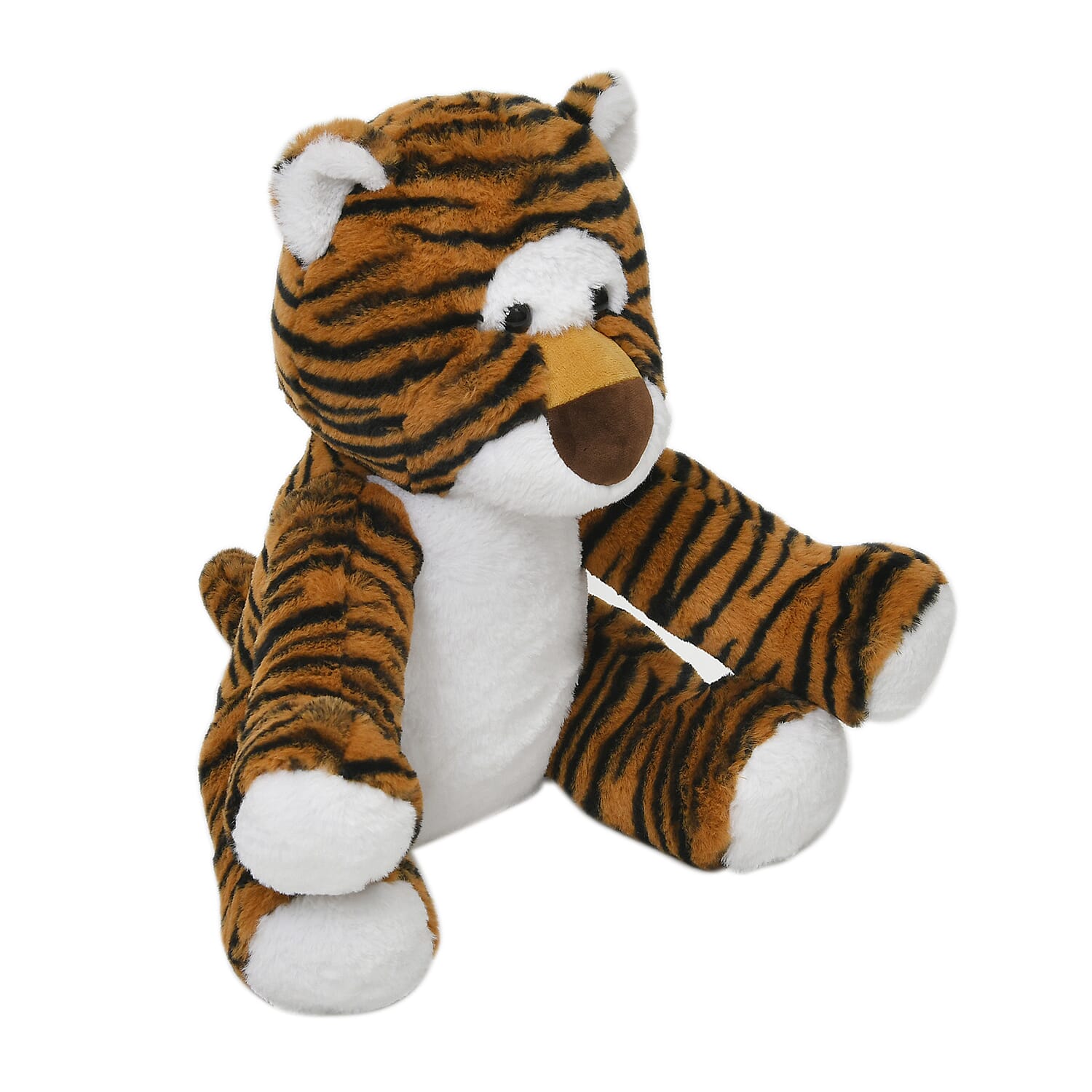 14 Inch Giant Stuffed Poseable Tiger - Brown - White