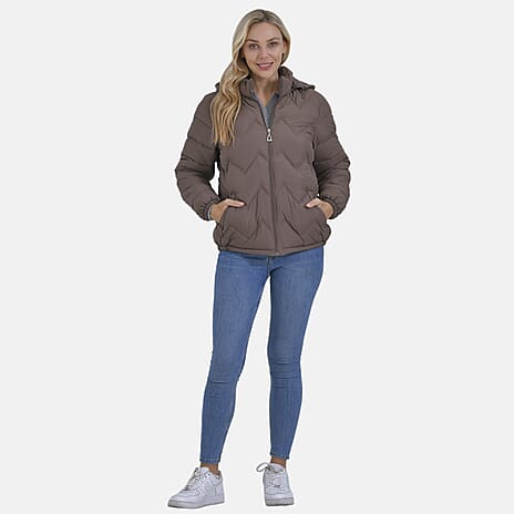 La Marey Short Lightning-Patterned Jacket (Size XXL) - Brown
