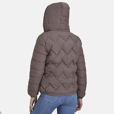 La Marey Short Lightning-Patterned Jacket (Size XXL) - Brown