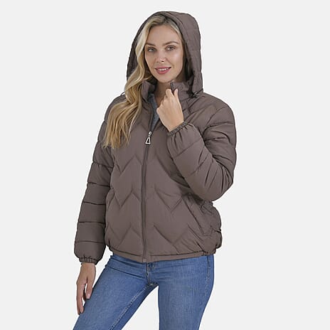 La Marey Short Lightning-Patterned Jacket (Size XXL) - Brown