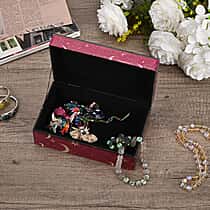 Rectangle Glass Jewellery Box - Red