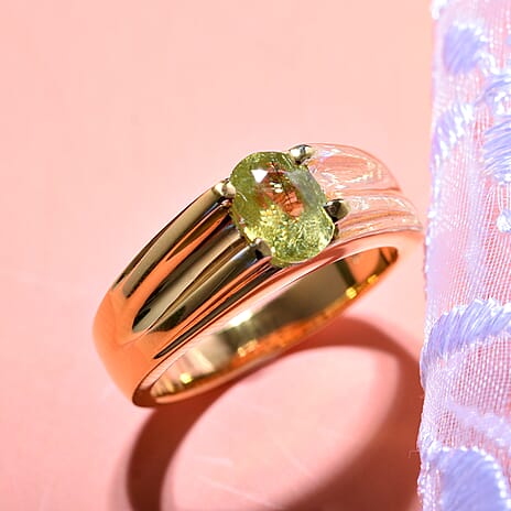 Sphene Ring in Vermeil YG Sterling Silver 1.00 Ct.